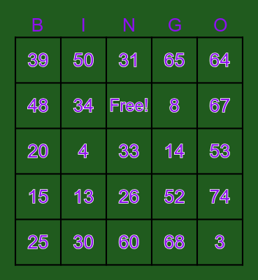 Crazy Fun! Bingo Card