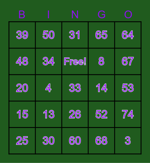 Crazy Fun! Bingo Card