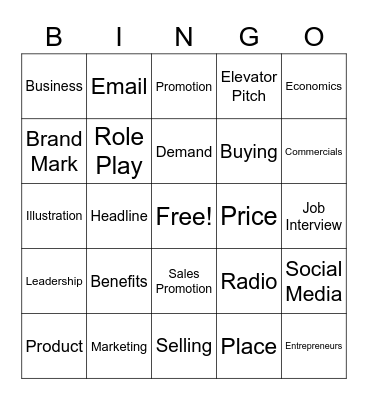 Marketing Second Quarter BINGO Card