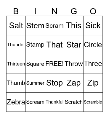 BINGO! Bingo Card