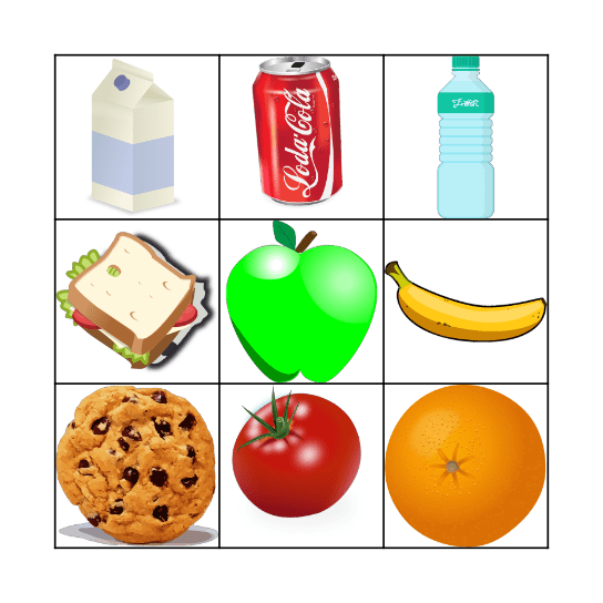 Food & Drinks Bingo Card