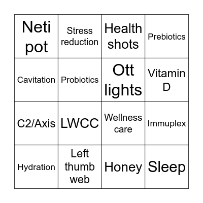 Dr. Jay BNI Bingo Card