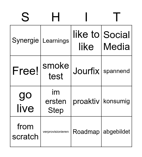 Bullshit Bingo Card