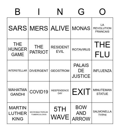 LE SURVIVOR Bingo Card