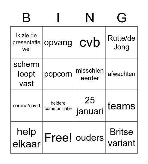 Bingo Sandra Bingo Card