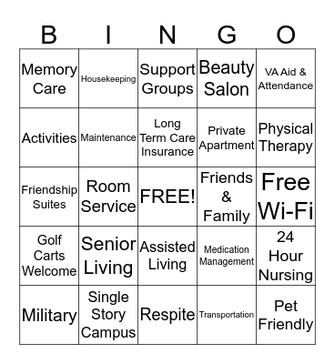 Golden Pond Communities Bingo Card