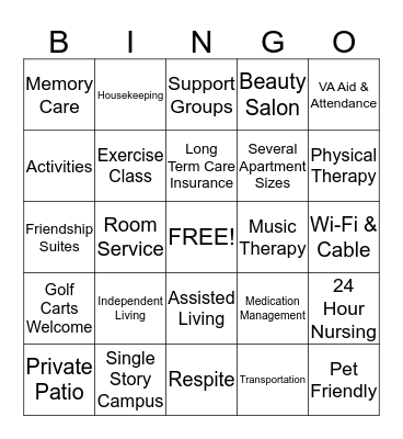 Golden Pond Communities Bingo Card