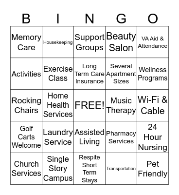 Golden Pond Communities Bingo Card