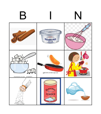 Baking Bingo Card