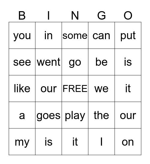 Morah Ginette Bingo Card