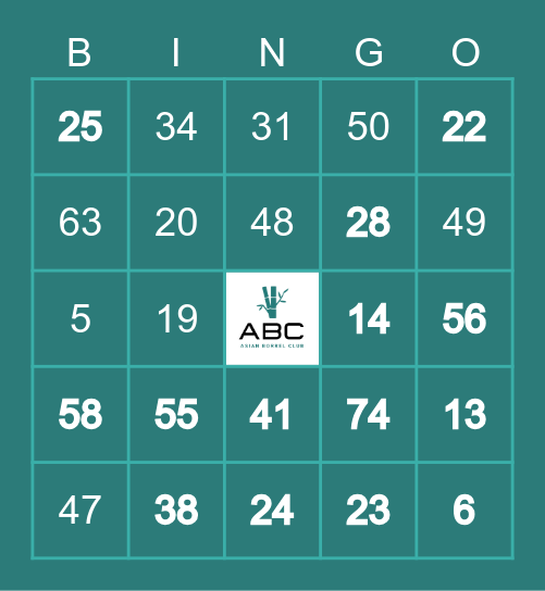 ABC New Year's Bingo Card