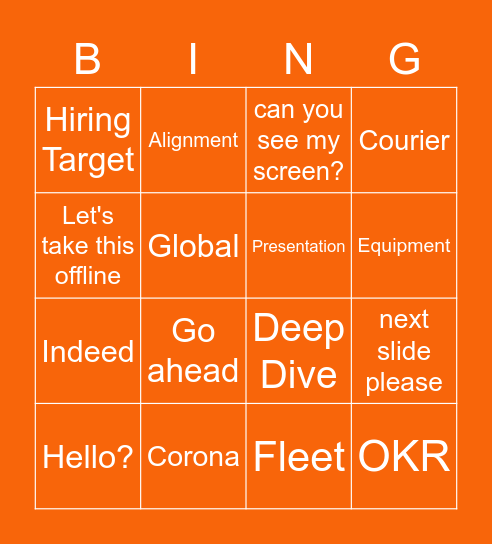 ALLHANDS Buzzword Bingo Card