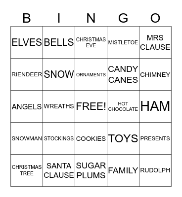 ALISHA'S CHRISTMAS BINGO Card