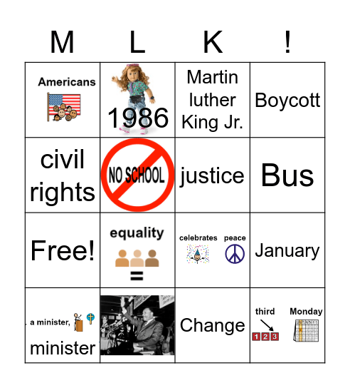 MLK Bingo Card