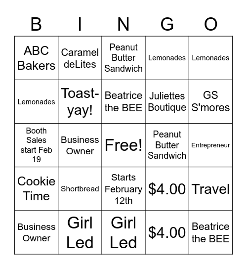 2021 Cookie Time! Bingo Card