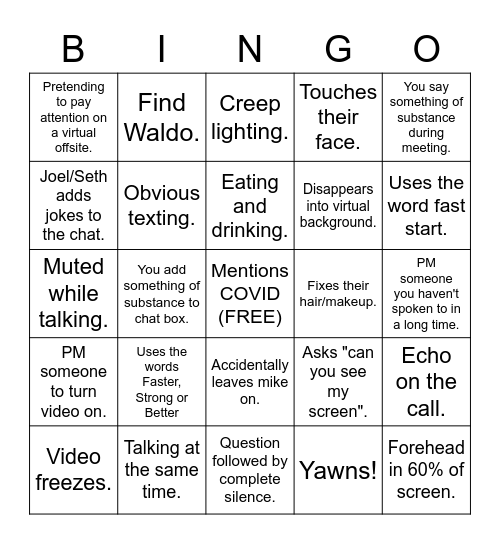 SUPPLY CHAIN OFFSITE Bingo Card