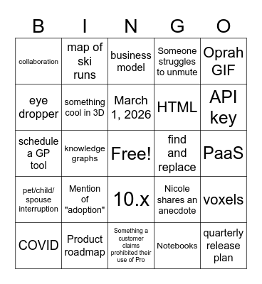 Tech Transfer 2021: Group 1 Bingo Card