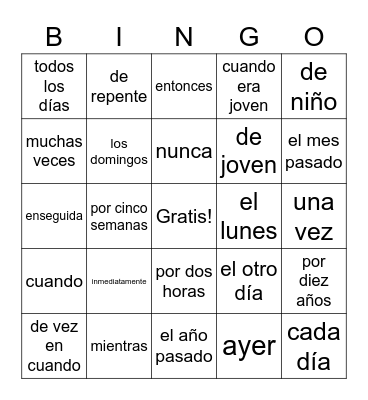 Trigger Words Bingo Card