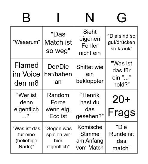 Burger Bingo Card