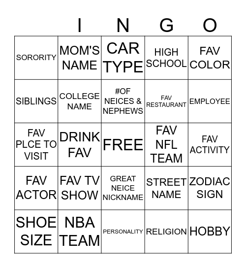 ALL ABOUT "WBP" Bingo Card