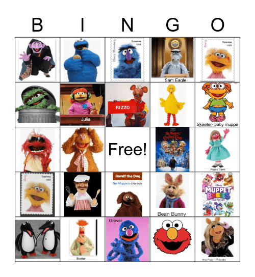 Muppet Bingo Card