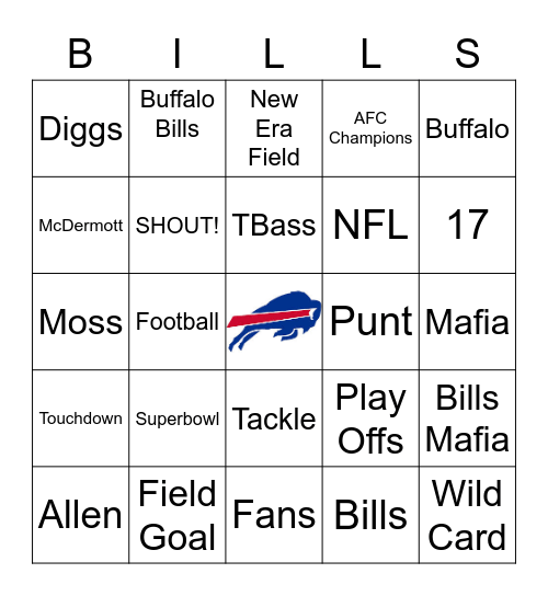 Buffalo Bills Bingo Card