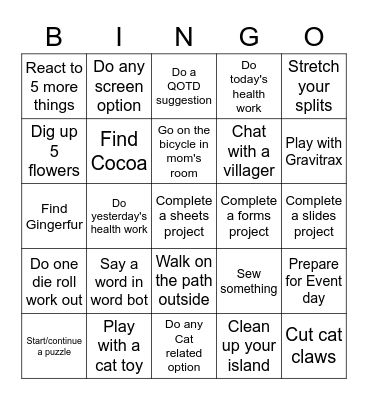 Card Bingo Card