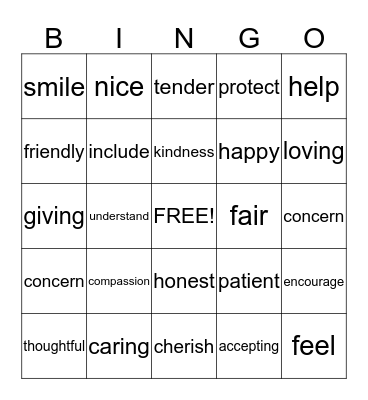 Caring for Others BINGO Card