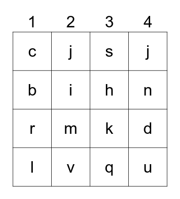 Alphabet Bingo! Bingo Card