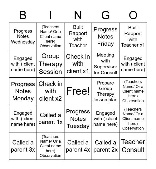 Weekly Have You? Bingo Card
