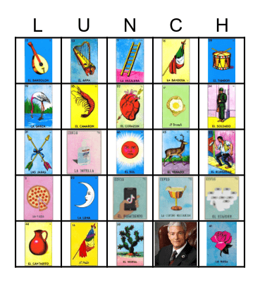 YCCD Lunchtime Loteria Bingo Card