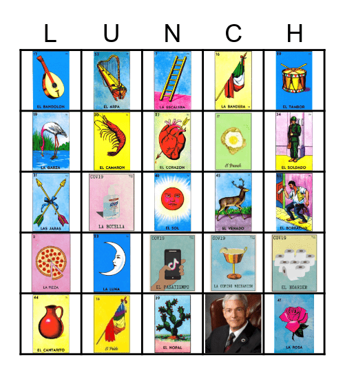 YCCD Lunchtime Loteria Bingo Card