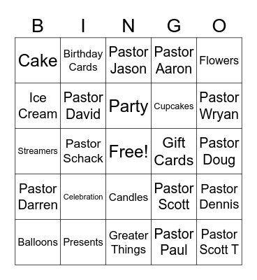 Birthday BINGO Card