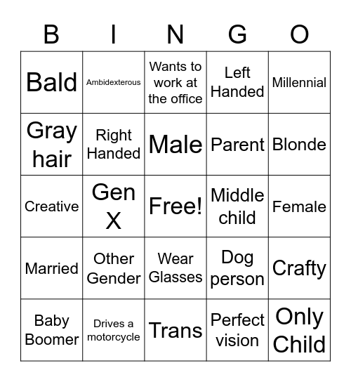 Diversity and Inclusion Bingo Card