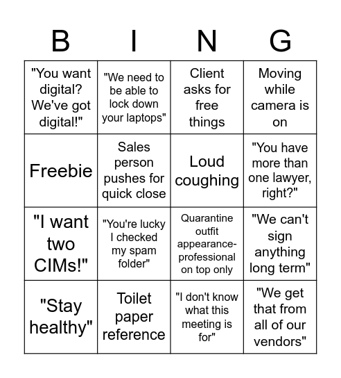 'How We Won' Skit Bingo Card