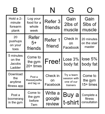 February Challenge! Bingo Card