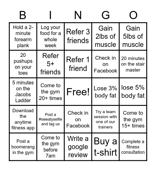 February Challenge! Bingo Card