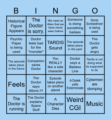 Doctor Who (Tennant Run) Bingo Card