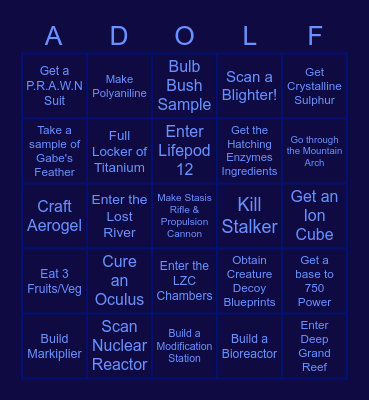 H    I    T    L   E   R  , Bingo Card