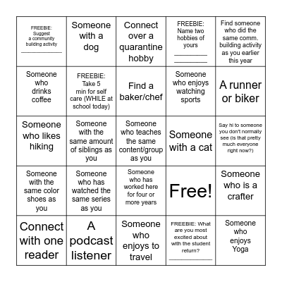 Get to Know Team NS/CM Bingo Card