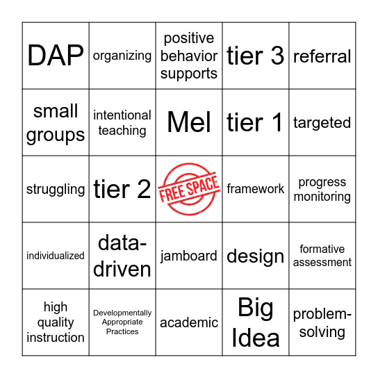 ECC PD BINGO Card