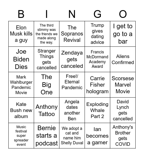 2021 Bingo - Ian Bingo Card