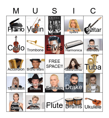 MUSIC Bingo Card