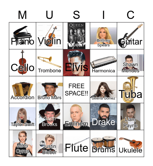 MUSIC Bingo Card