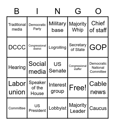 APUSG/HoC Bingo! Bingo Card