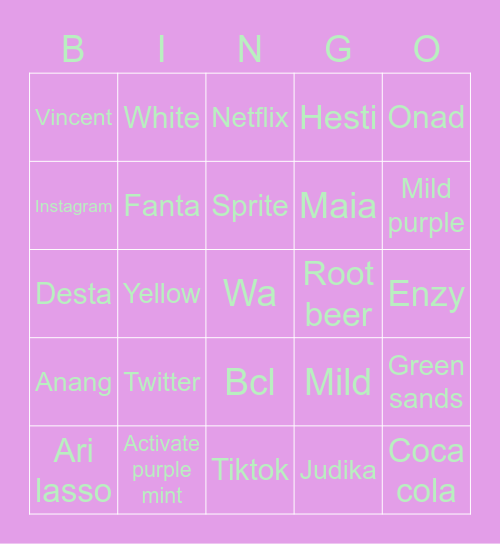 L Bingo Card