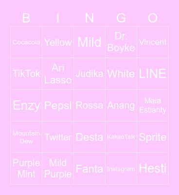 🦄gi🦄 Bingo Card