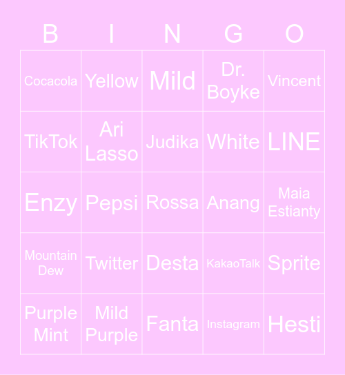 🦄gi🦄 Bingo Card