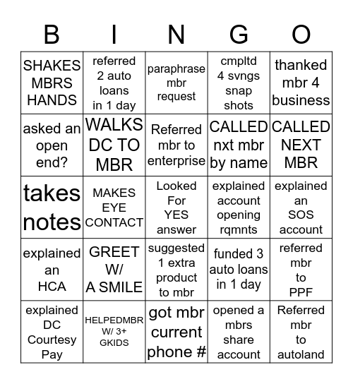 AID INC BINO Bingo Card