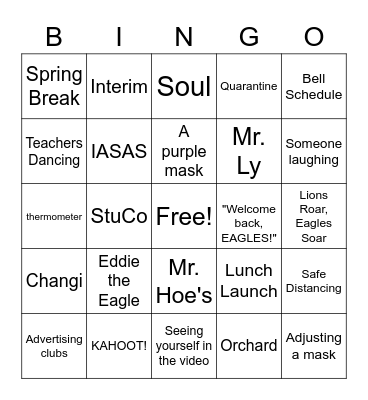 Eagle Day Assembly Bingo Card